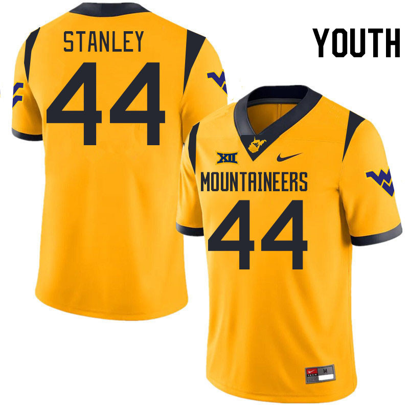 Youth #44 Casey Stanley West Virginia Mountaineers College 2024 New Uniforms Football Jerseys Stitch